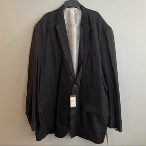 Tasso Elba Black Linen Sports Jacket in 4XLT - Brand New with Tags